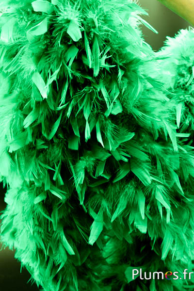 Boa en plumes de coq  - 4 plis, 2 m - émeraude